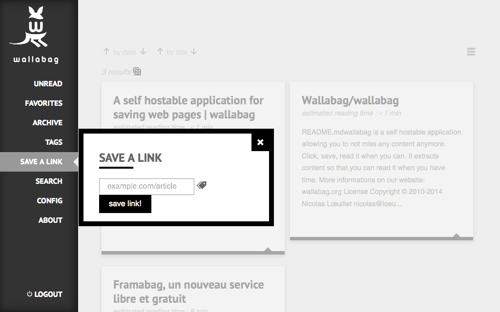 Wallabag screenshot